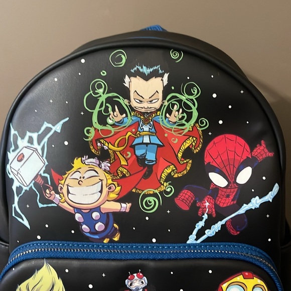 NEW! LOUNGEFLY MARVEL CHIBI GROUP BACKPACK 2024